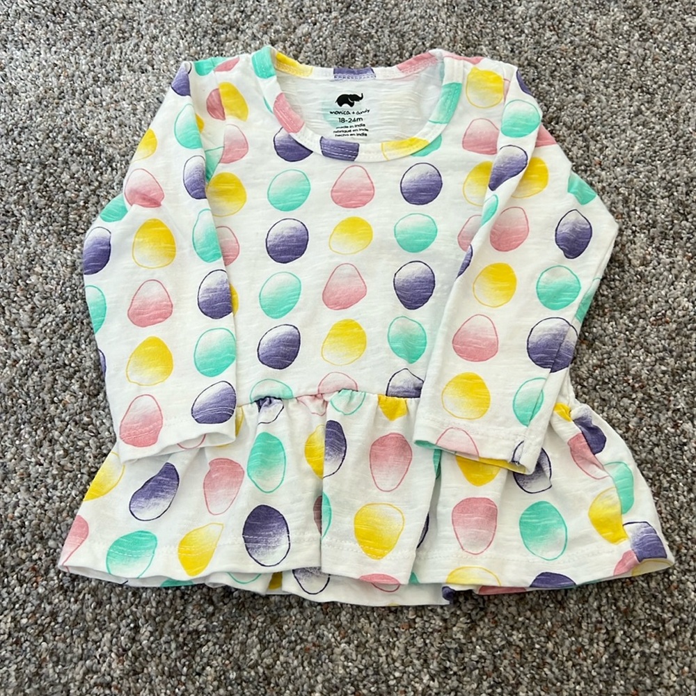 Monica and Andy Toddler Easter top with eggs 18-24 month